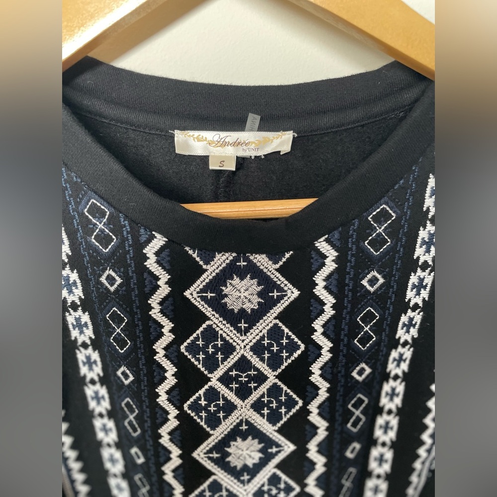 Andrew by unit - black tassel sweater dress- size small - Picture 2 of 2